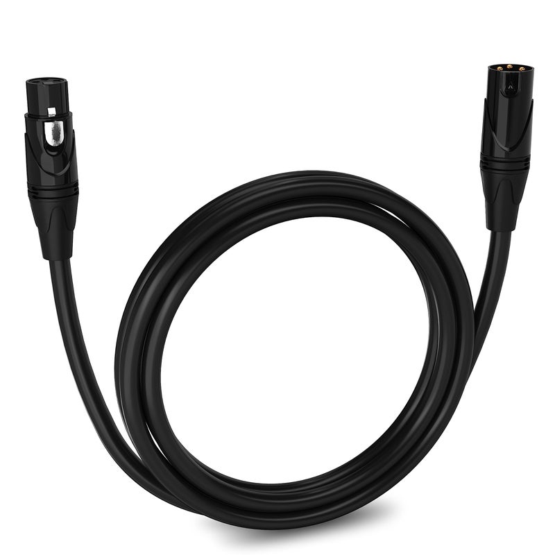 LyxPro Quad Series 6 ft XLR 4-Conductor Star Quad Balanced Microphone Cable for High End Quality and Sound Clarity, Extreme Low Noise, Black - Image 1